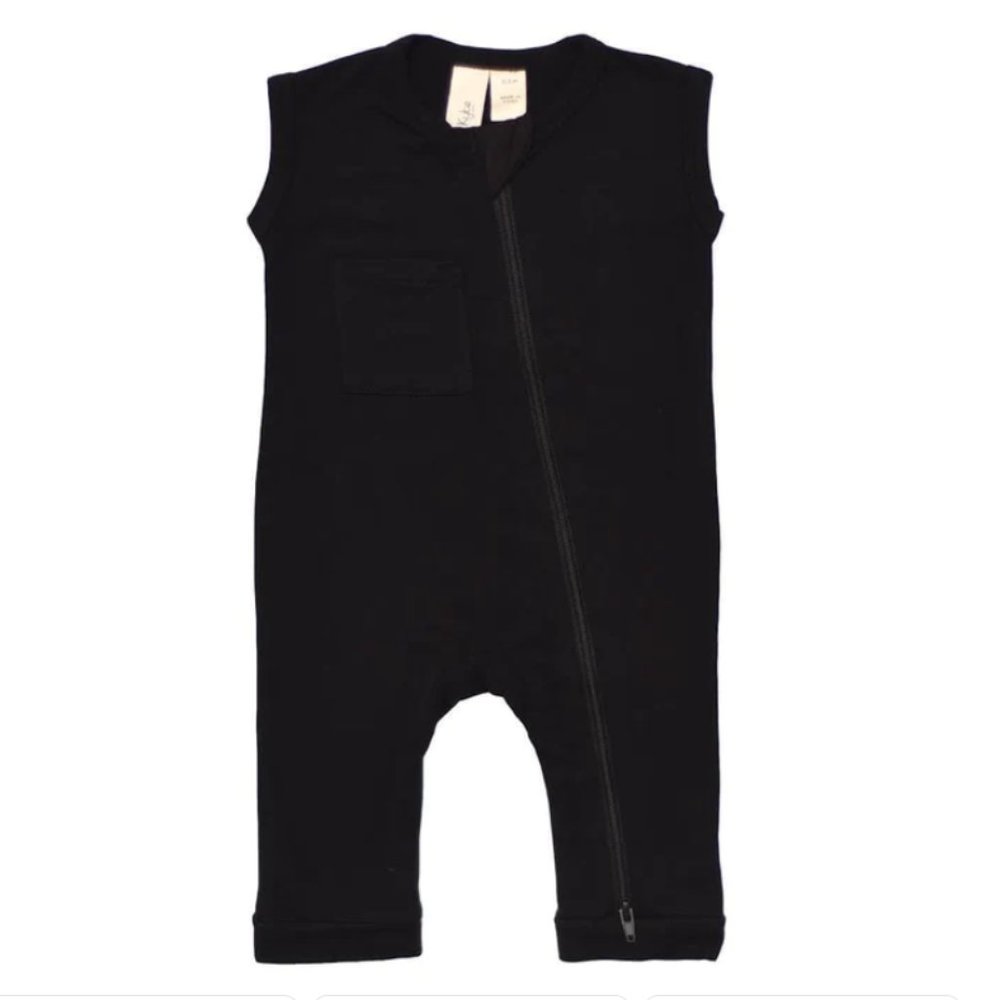 Gently used KYTE ZIPPER SLEEVELESS ROMPER black